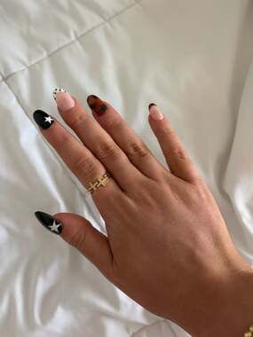 Gold Double Cross Ring with CZ Pave Stones — Dainty Stackable Band